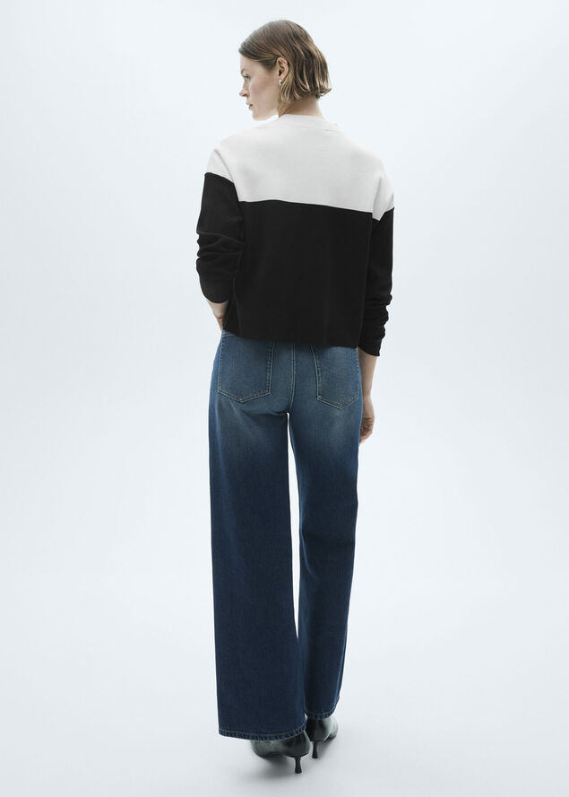 MANGO Bicolour sweater Black