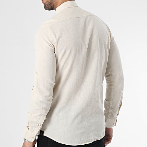 Chemise Manches Longues Beige