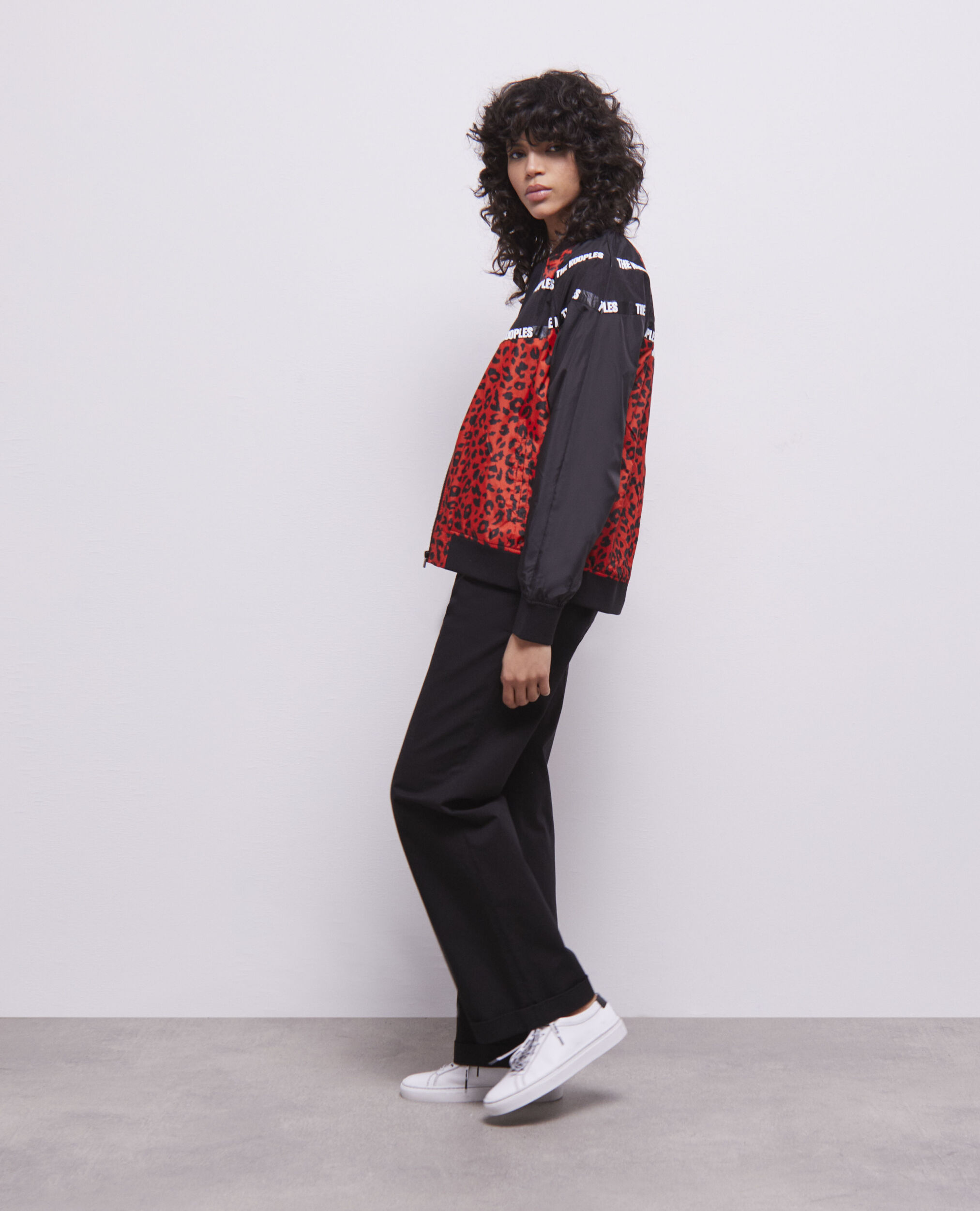 Blouson bicolore avec bandes logo