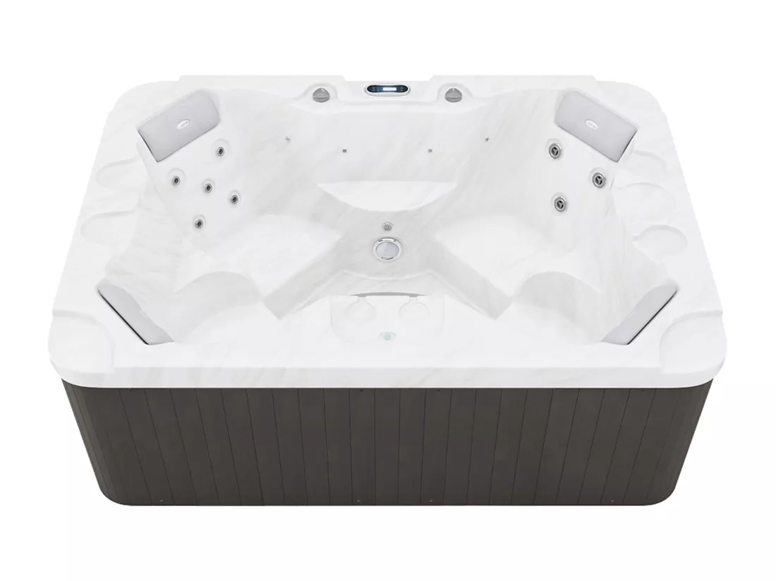 SPA 4 places blanc perlé avec bâche - 16 jets - L210 x P152 x H76 cm - Système BALBOA - LULA IV