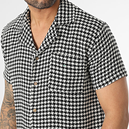 Chemise Manches Courtes Noir Blanc