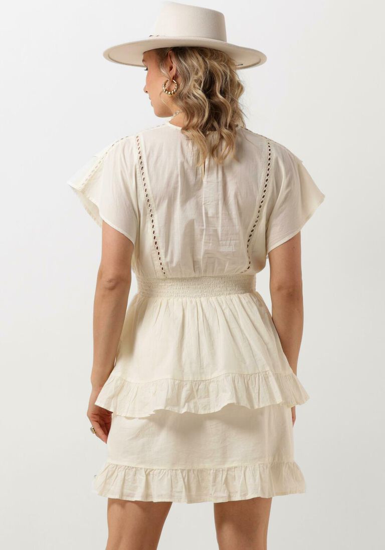 SCOTCH & SODA gebroken wit scotch & soda mini jurk mini dress with broderie anglaise