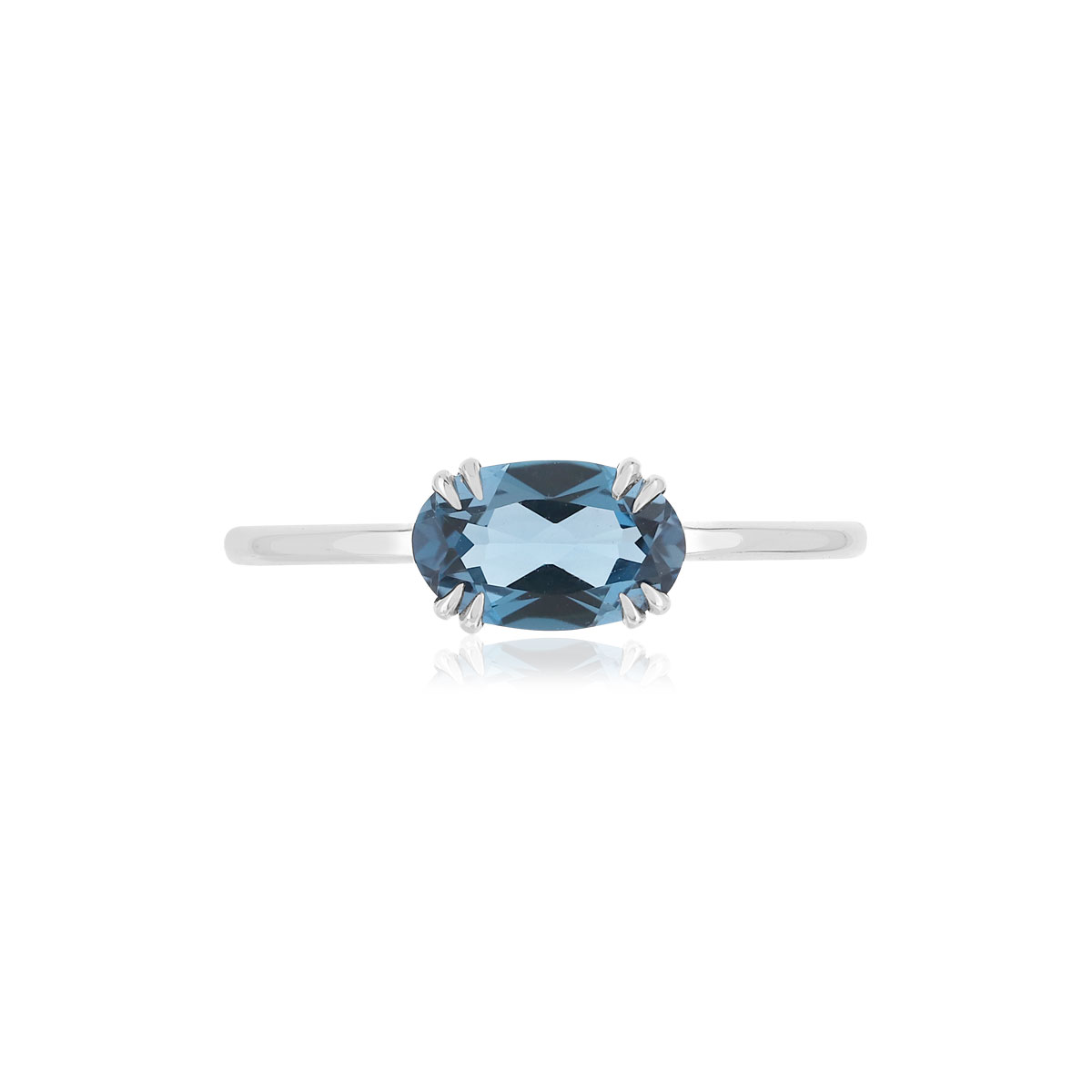 Bague or blanc 375 topaze ovale