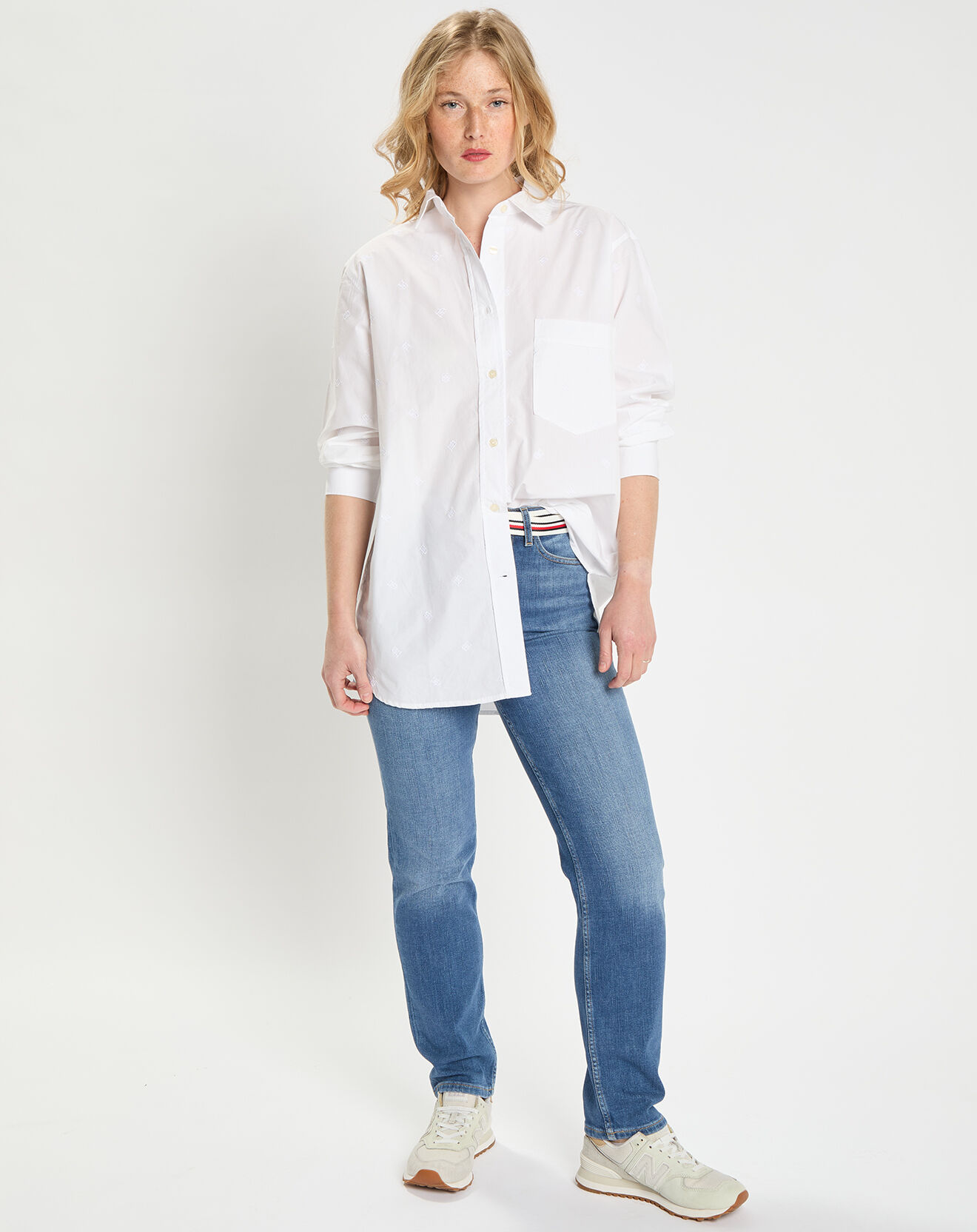 Tommy Hilfiger Chemise oversize Monogram blanche
