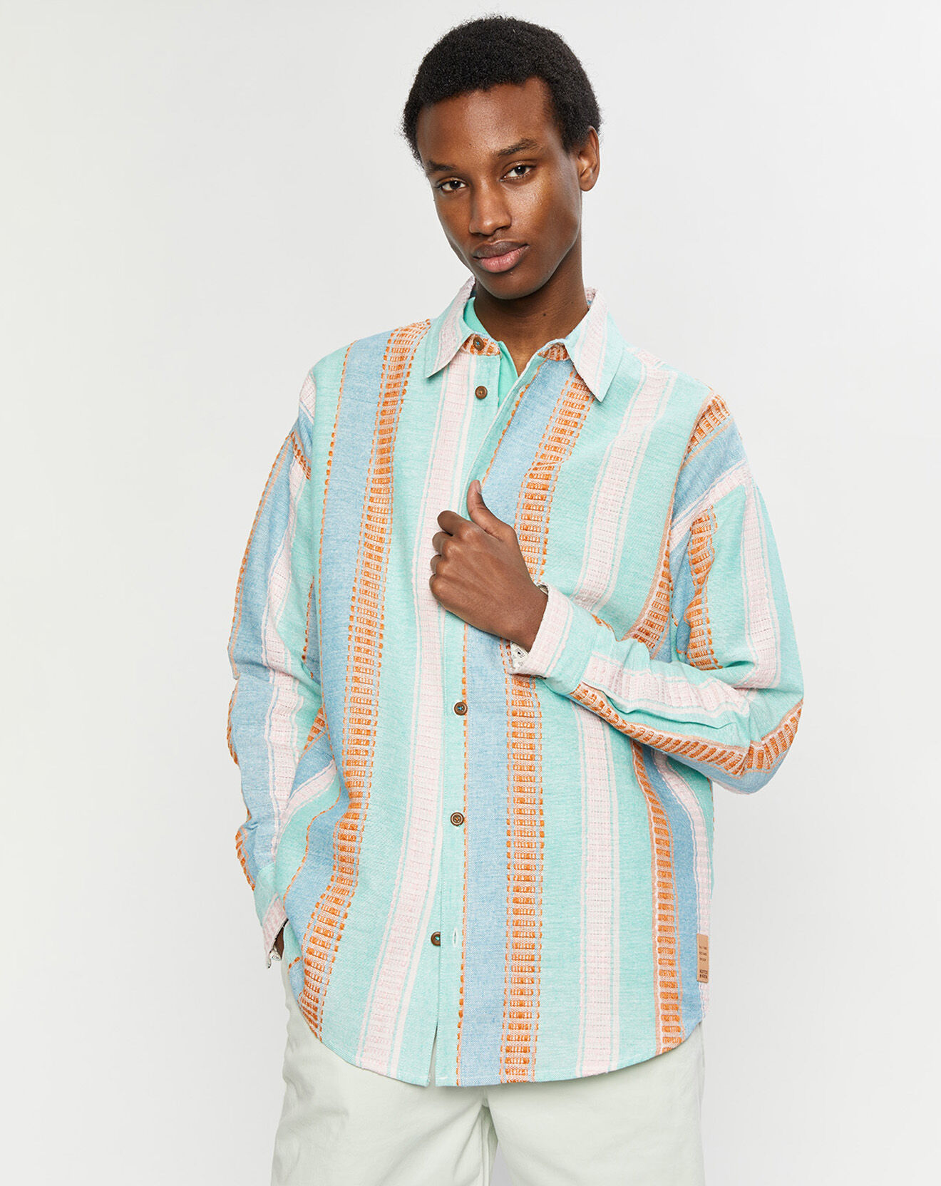 Scotch & Soda Surchemise en Lin mélangé à rayures multicolore