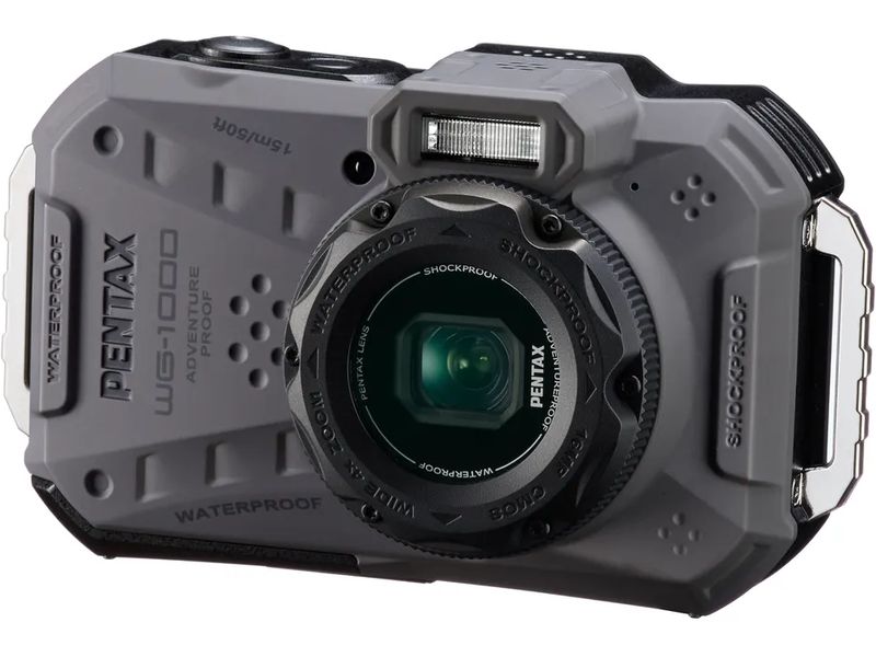 Pentax Unterwasserkamera WG-1000 - Grau Wasserdichte digitale Kompaktkamera der Einstiegsklasse