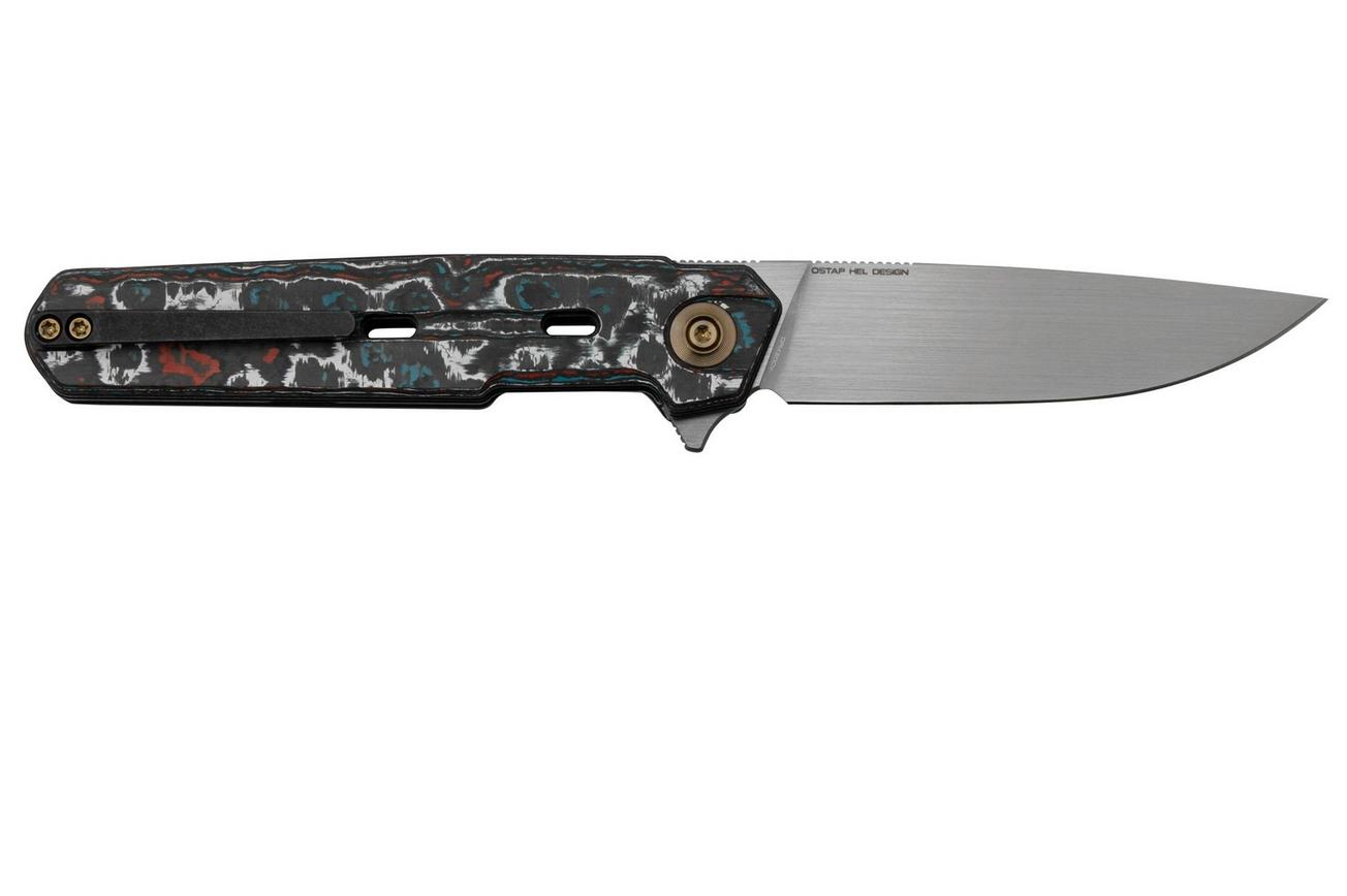 WE Knife Navo Nebula FatCarbon Carbon Fiber, Satin CPM 20CV WE22026-4 zakmes, Ostap Hel design