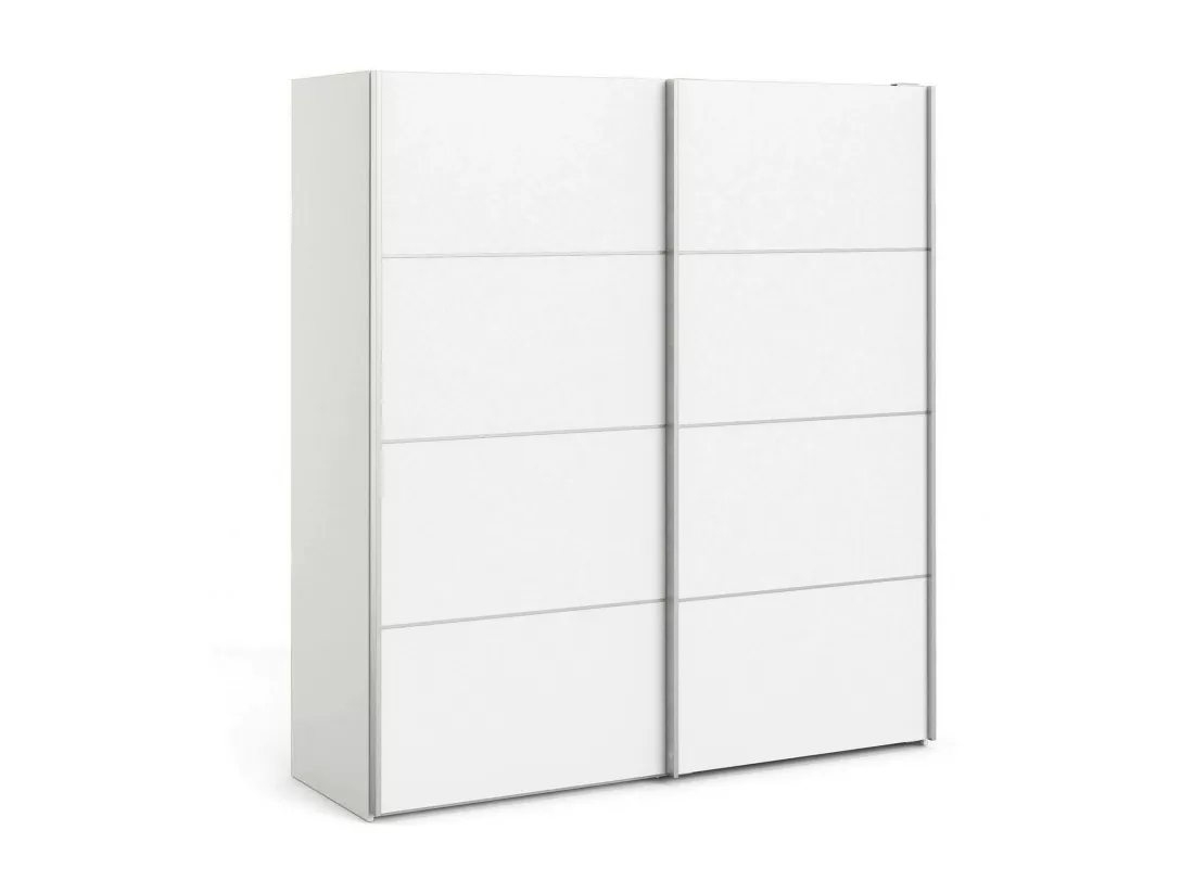 Garde-robe 2 portes Accadia, Meubles de chambre, Penderie de plain-pied, Placard à vêtements, 182x64 h202 cm, Blanc