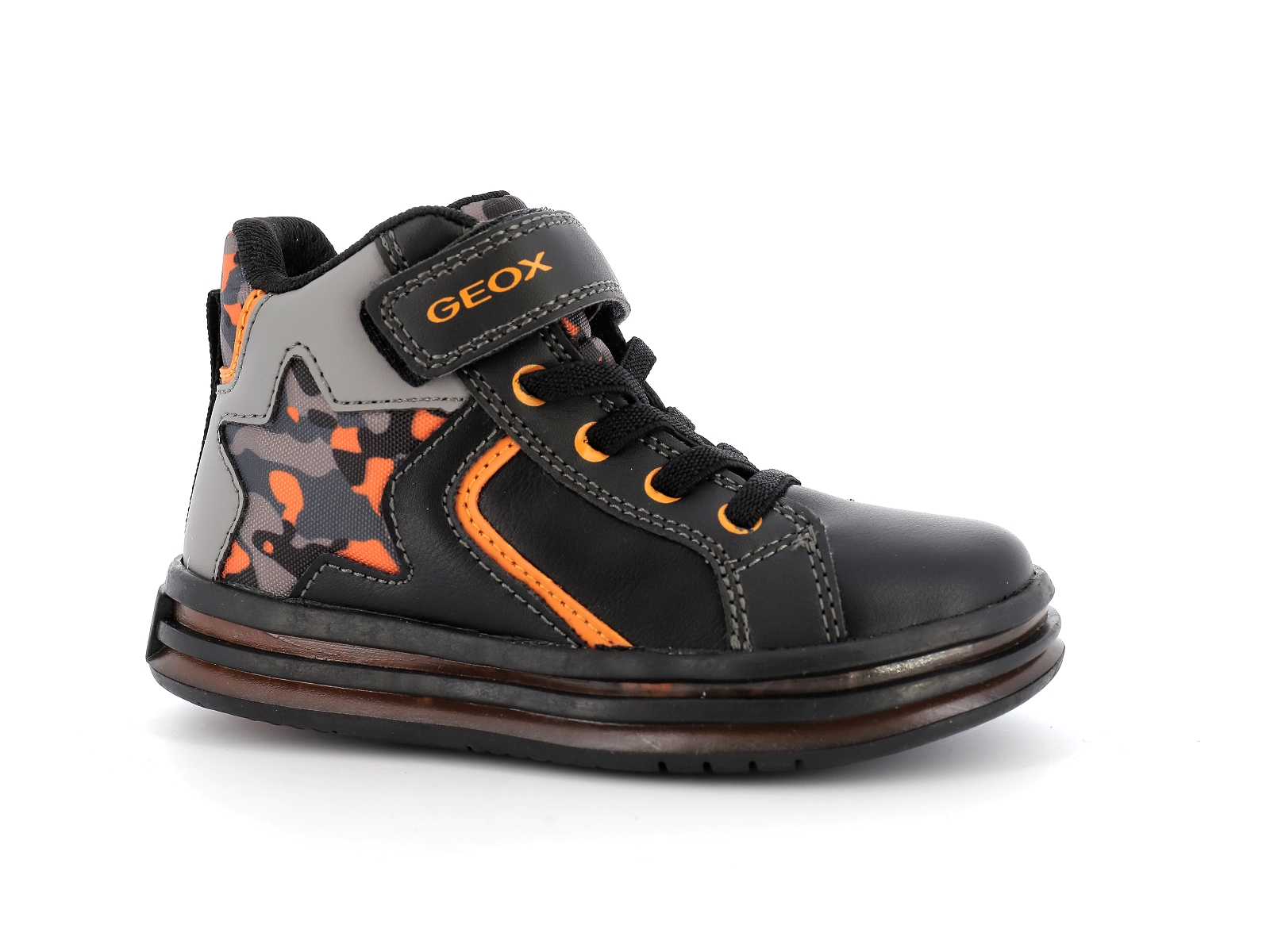 Geox-J PAWNEE BOY-J16FGA Matières combinées Noir Orange