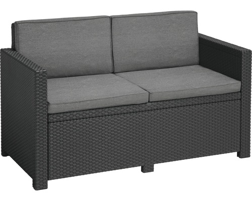 Keter Victoria loungeset, polyrattan look, 4-zits, 4-delig, grijs, inclusief kussens
