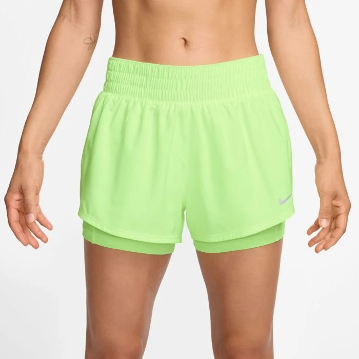 Nike Dame Shorts One Dri-Fit Mid-Rise 2in1 3 Inch Shorts Gul