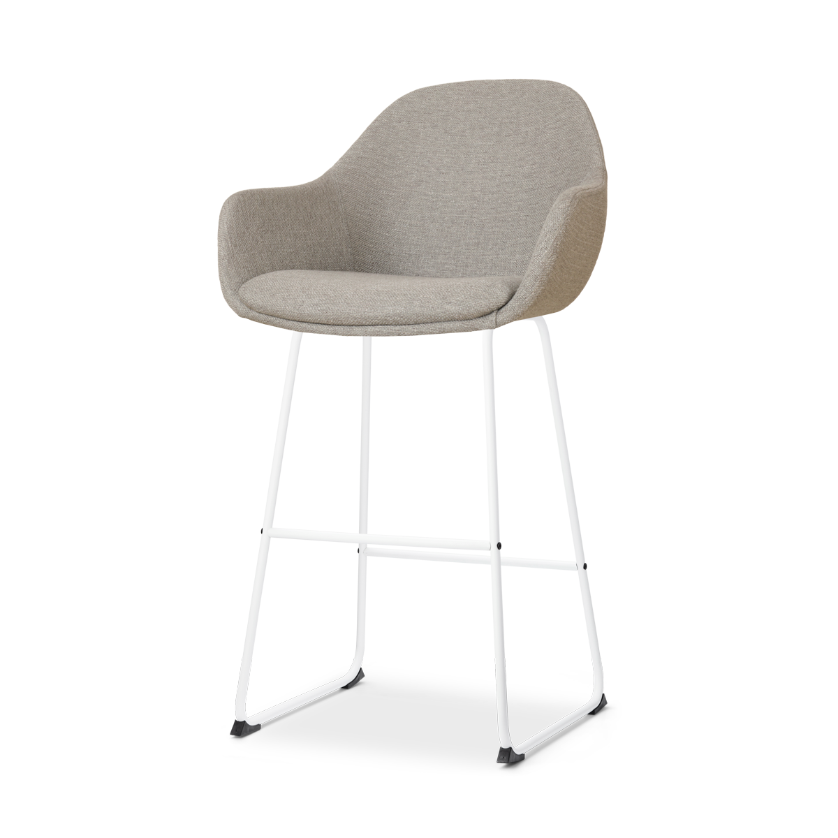 Barkruk Nino-Mae warm grijs - wit onderstel - 75 cm
