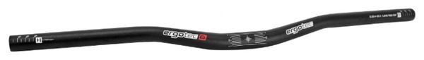 CINTRE VTT DEMI RELEVE ERGOTEC LOW RISER ALU NOIR DIAM 25 4mm L 640mm  RELEVE 20mm (HOMOLOGUE NIVEAU 6)