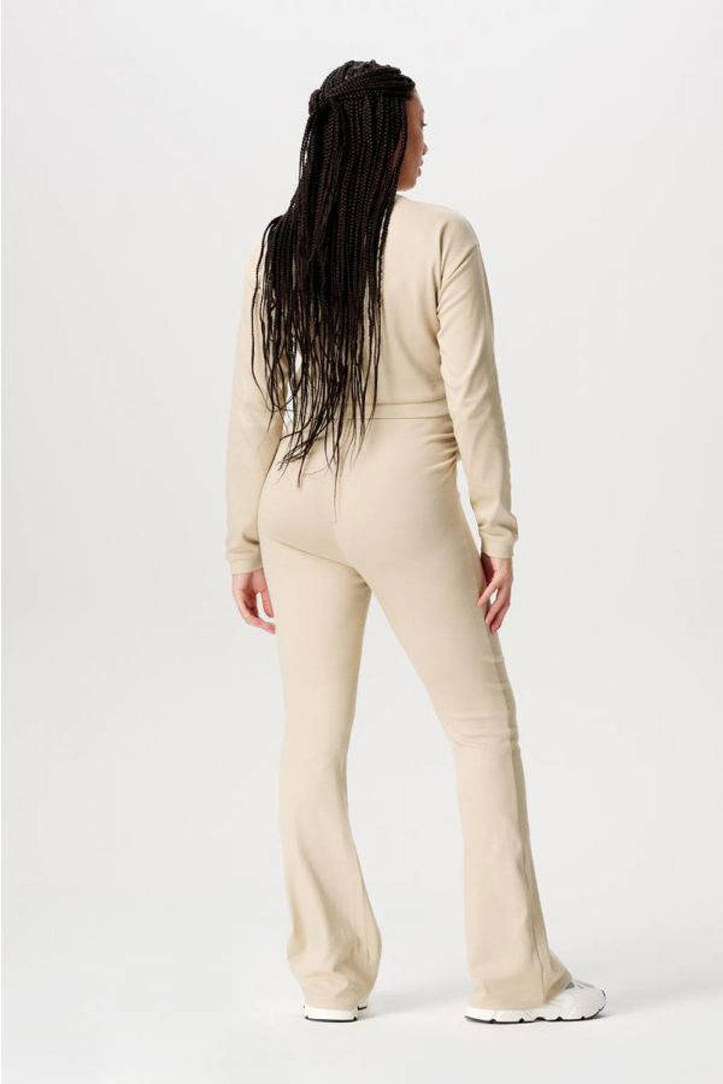 Noppies high waist flared broek Umea beige