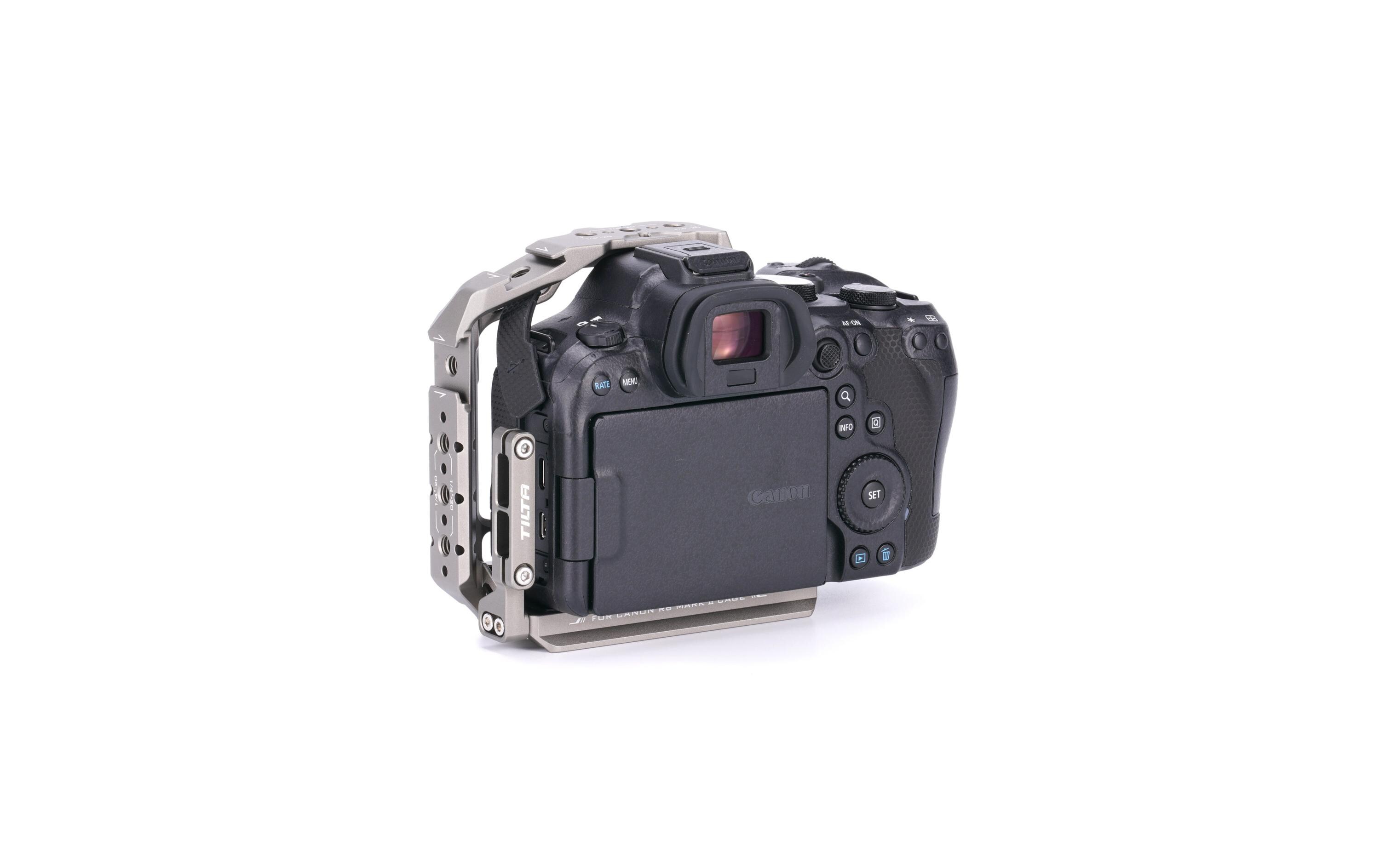 Half Camera Cage für Canon R6 Mark II - Titanium GrayBietet zusätzlichen Schutz für das Kameragehäuse und bietet mehrere Befestigungspunkte