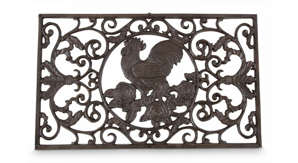 Paillasson rectangulaire fonte marron 64x39x2cm