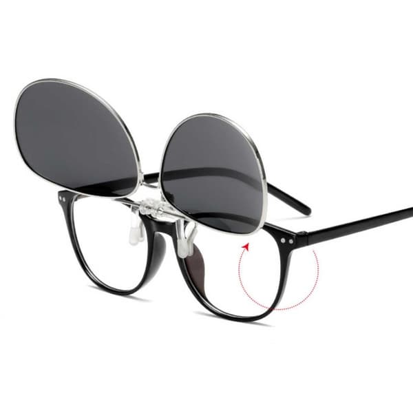 Flip Up Polarized Pilot Clip-On solbriller Metal Red
