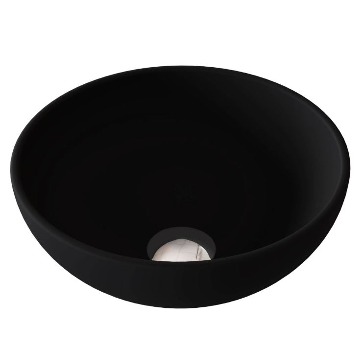 Sjithouse Furniture moon ronde waskom 27cm mat zwart