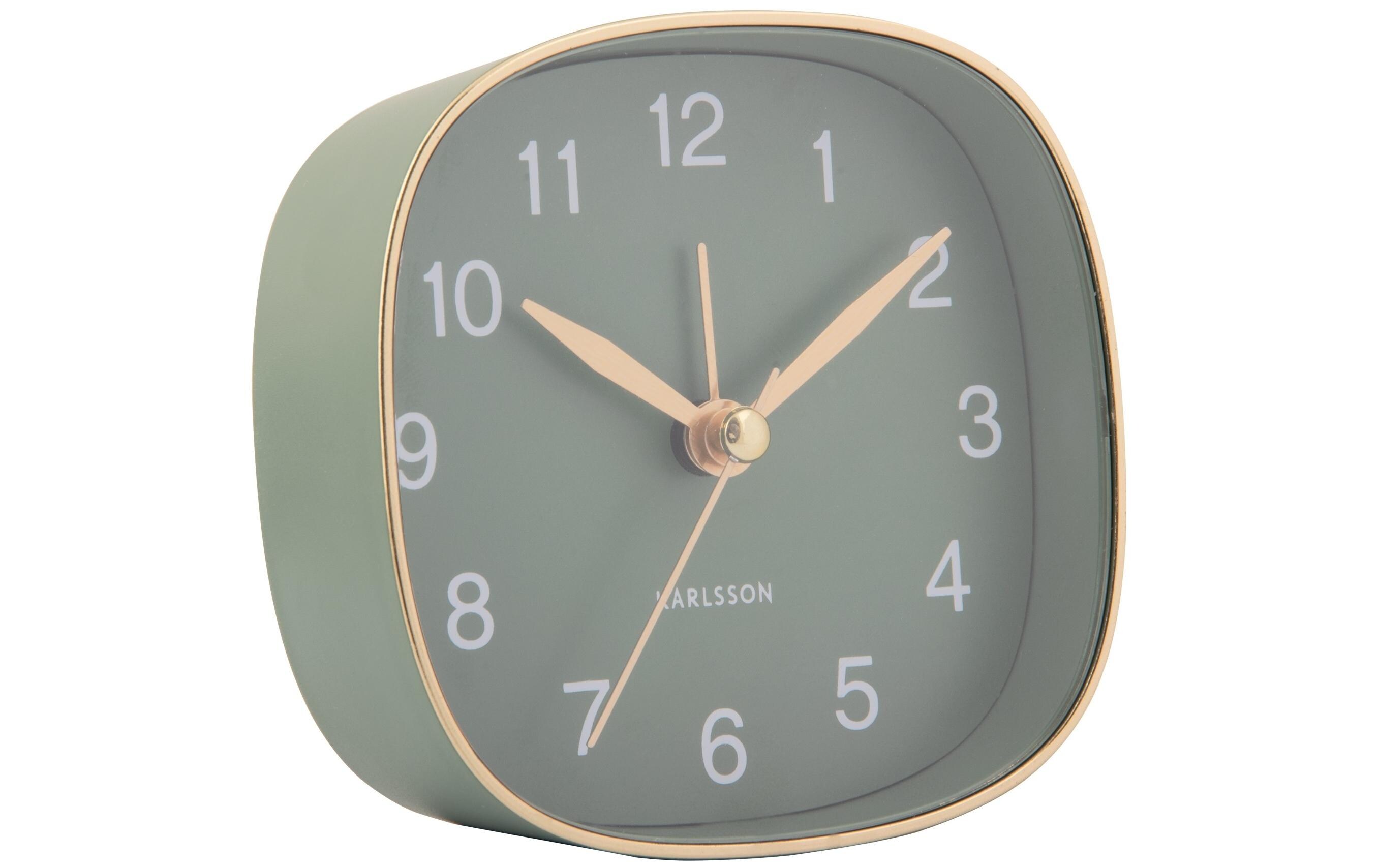 Klassischer Wecker Travel Square Jungle greenAnaloger Reisewecker