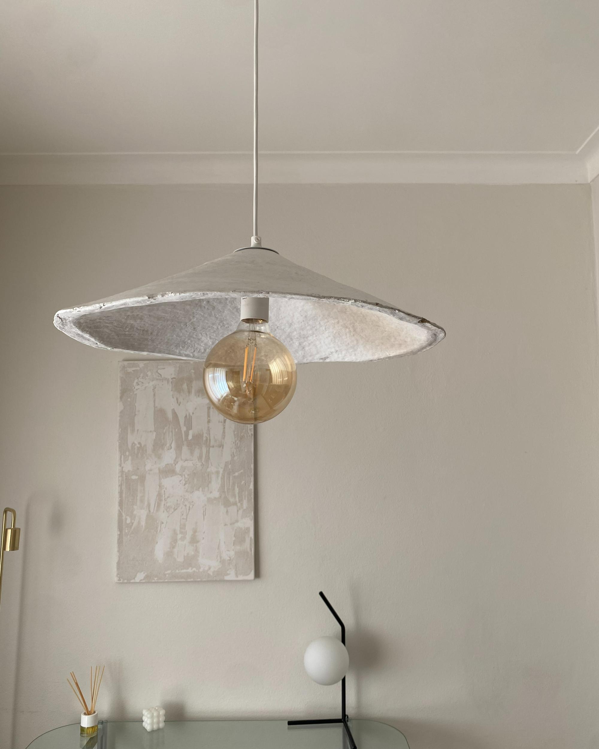 Hanglamp PORONGOS Papier-mâché Wit