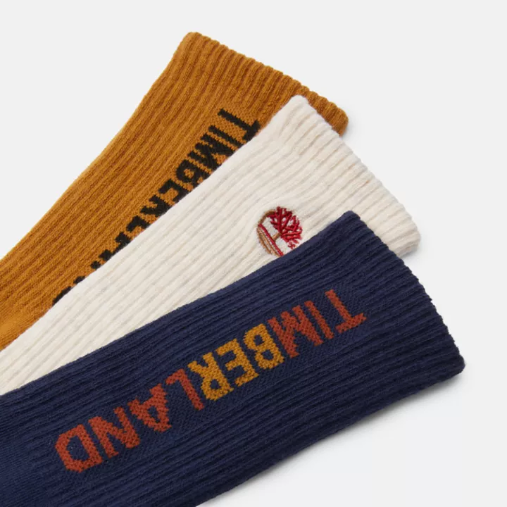 Lot de 3 paires de chaussettes de sport unisexes en bleu marine
