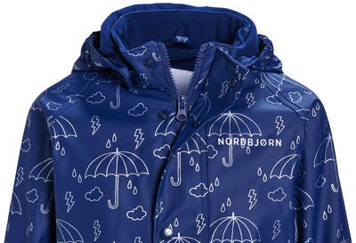 Nordbjørn Styrsö Fôret Regnsett, Let It Rain Reflective Estate Blue