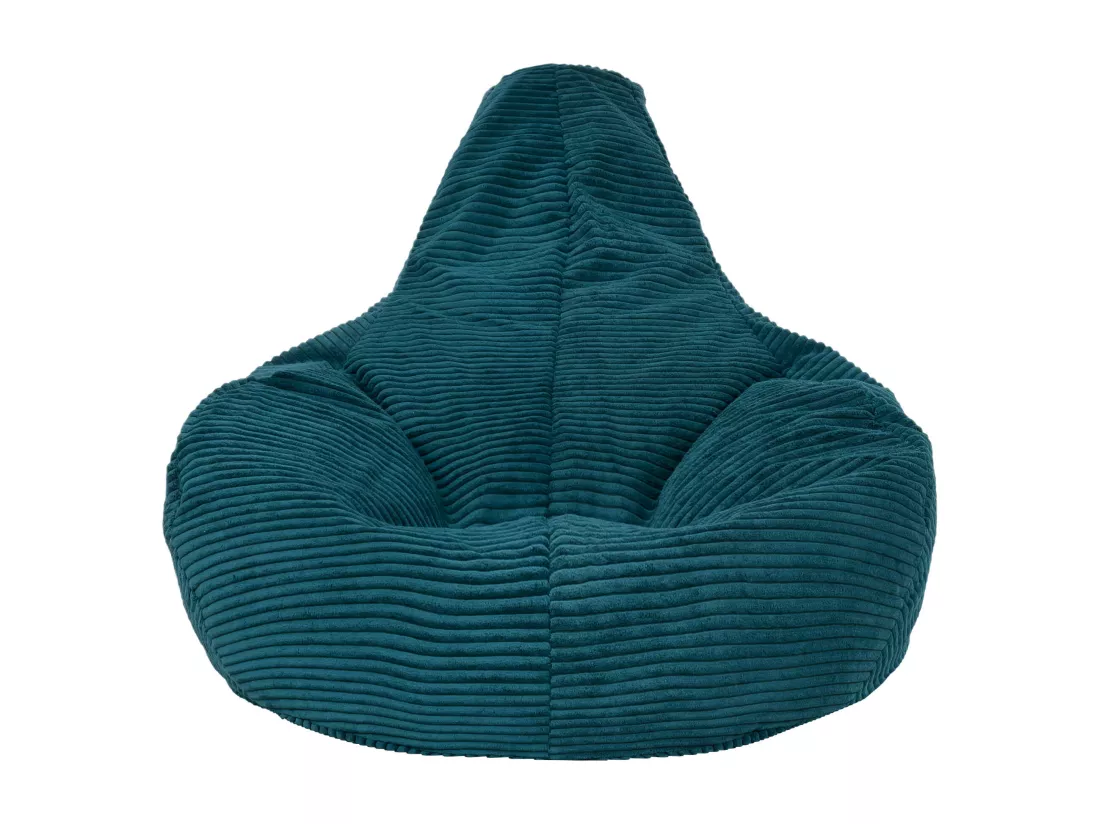 Pouf inclinable velours côtelé, bleu canard - DALTON