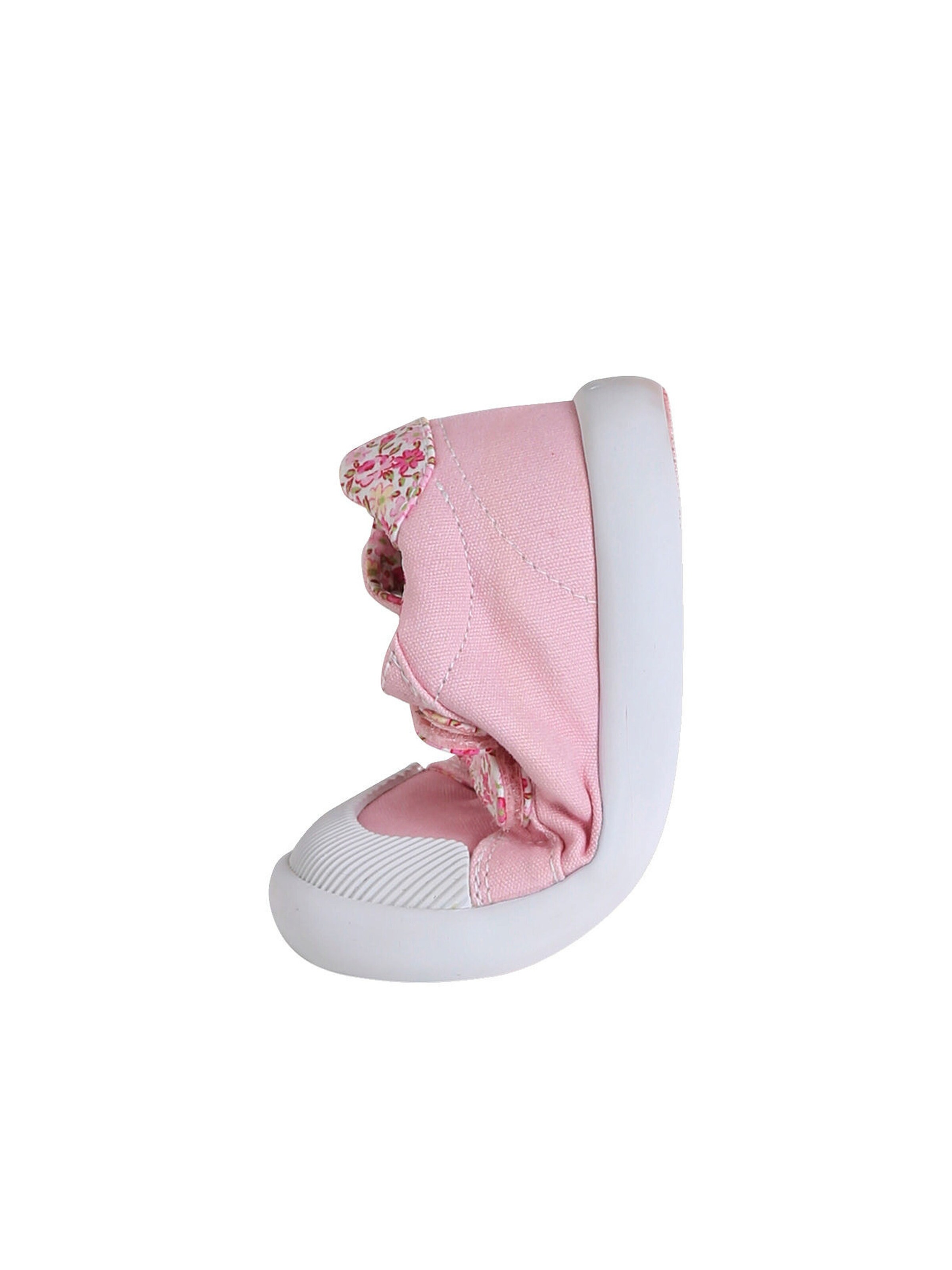 Vertbaudet Mädchen Baby Stoffschuhe, Klett rosa