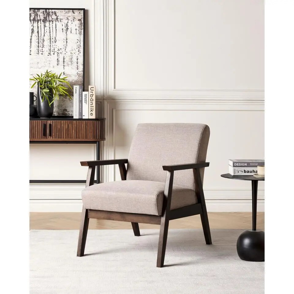 ASNES - Fauteuil - Taupe - Polyester