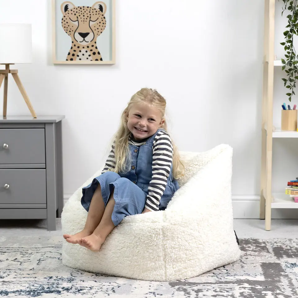 icon Kindersitzakken Teddybeer - Fleece Zitzak - Crème