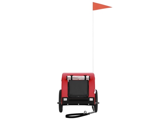VIDAXL - Remorque de vélo pour chien rouge et noir tissu oxford et fe...