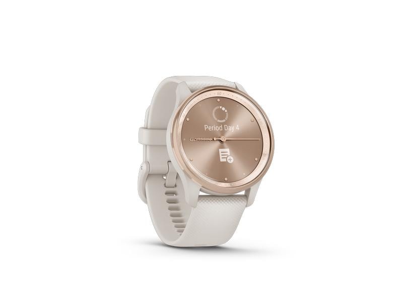 GARMIN Sportuhr Vivomove Trend Weiss/Rosa Hybrid-Smartwatch