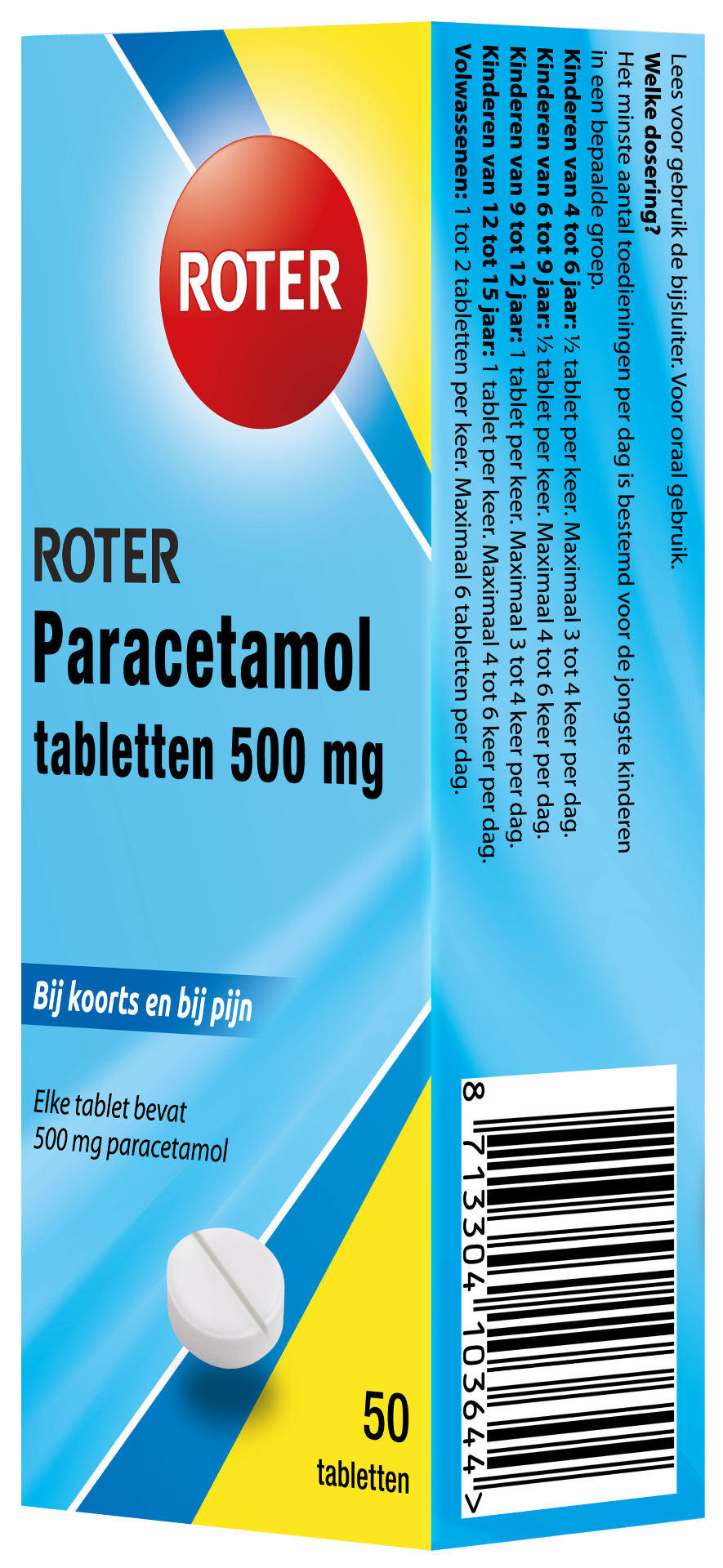 Roter Paracetamol 500 mg (50 tabletten)
