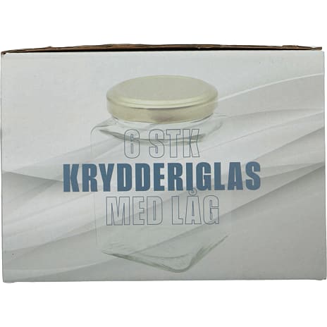 Krydderiglas m. metallåg 6-pak