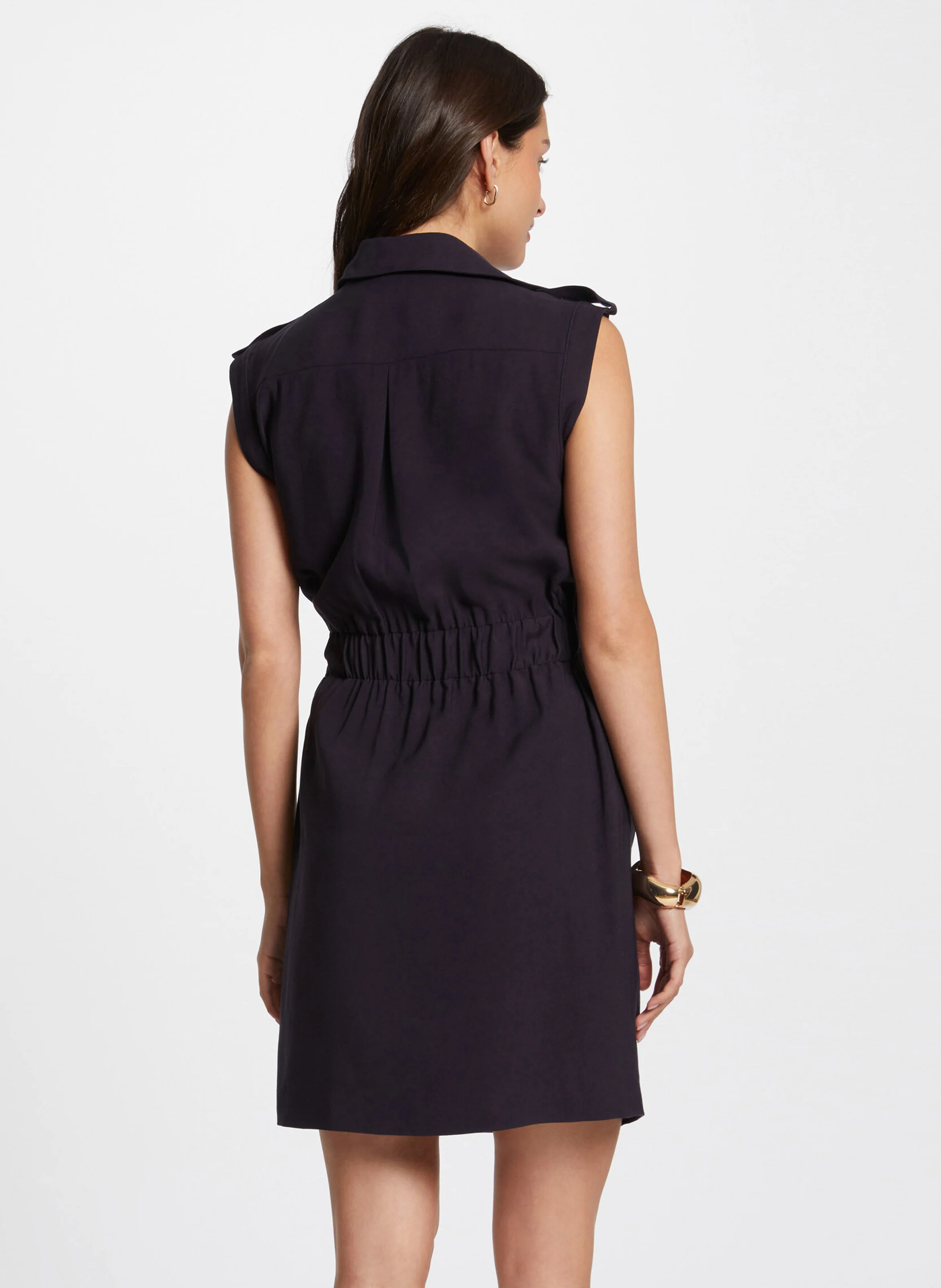 RCHAKRA - Robe courte col V| Bleu