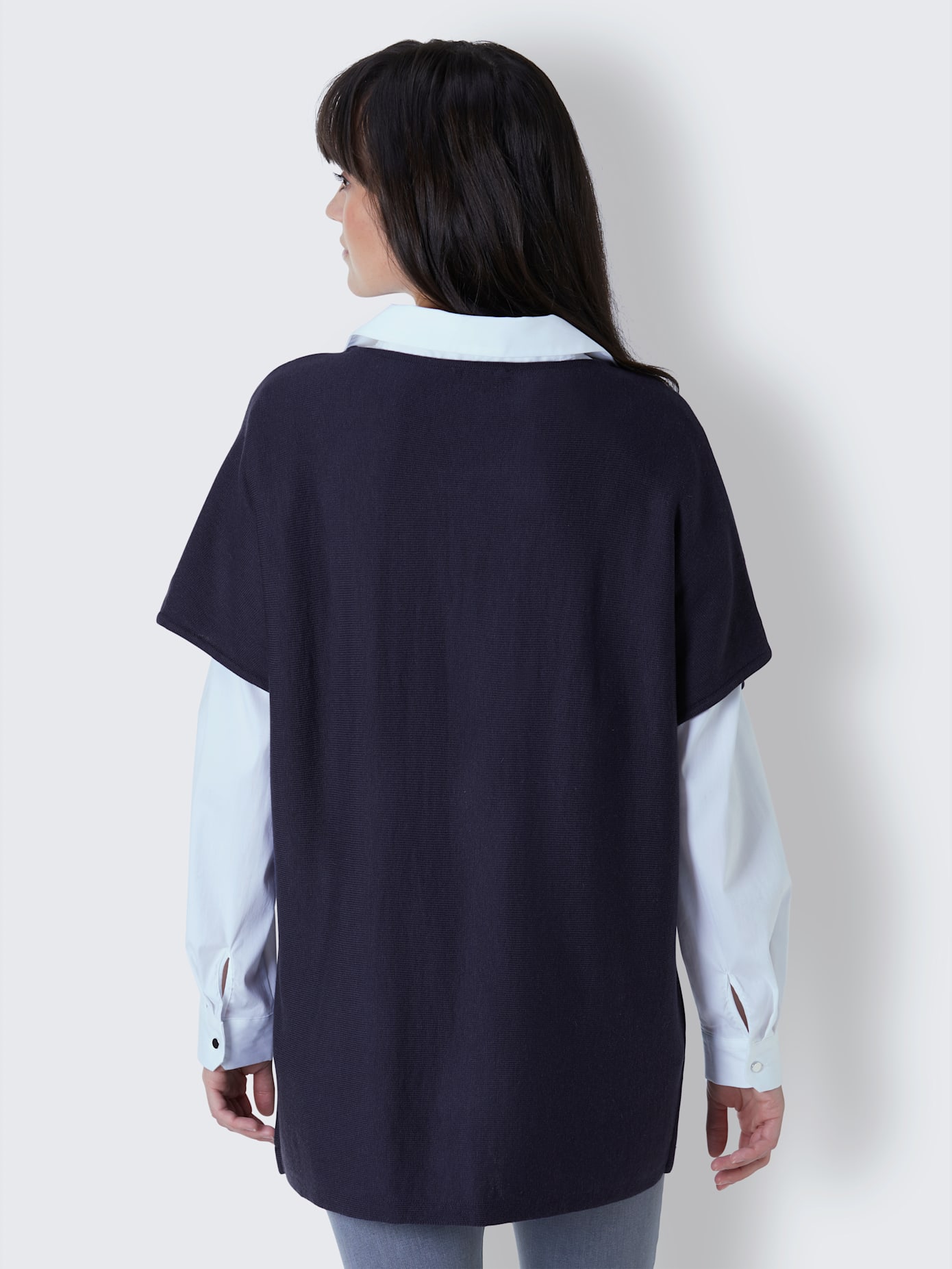 Débardeur en tricot en viscose et mérinos mélange fin à base de laine mérinos