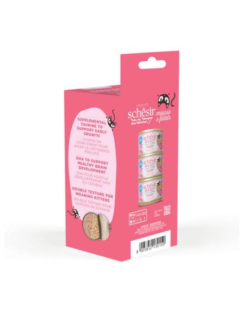 Schesir Baby - Kattenvoer - Kip Zalm 3x55 g