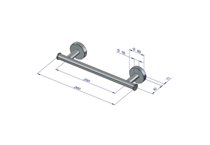 Plieger Como handdoekbeugel magnetisch 26cm RVS-look