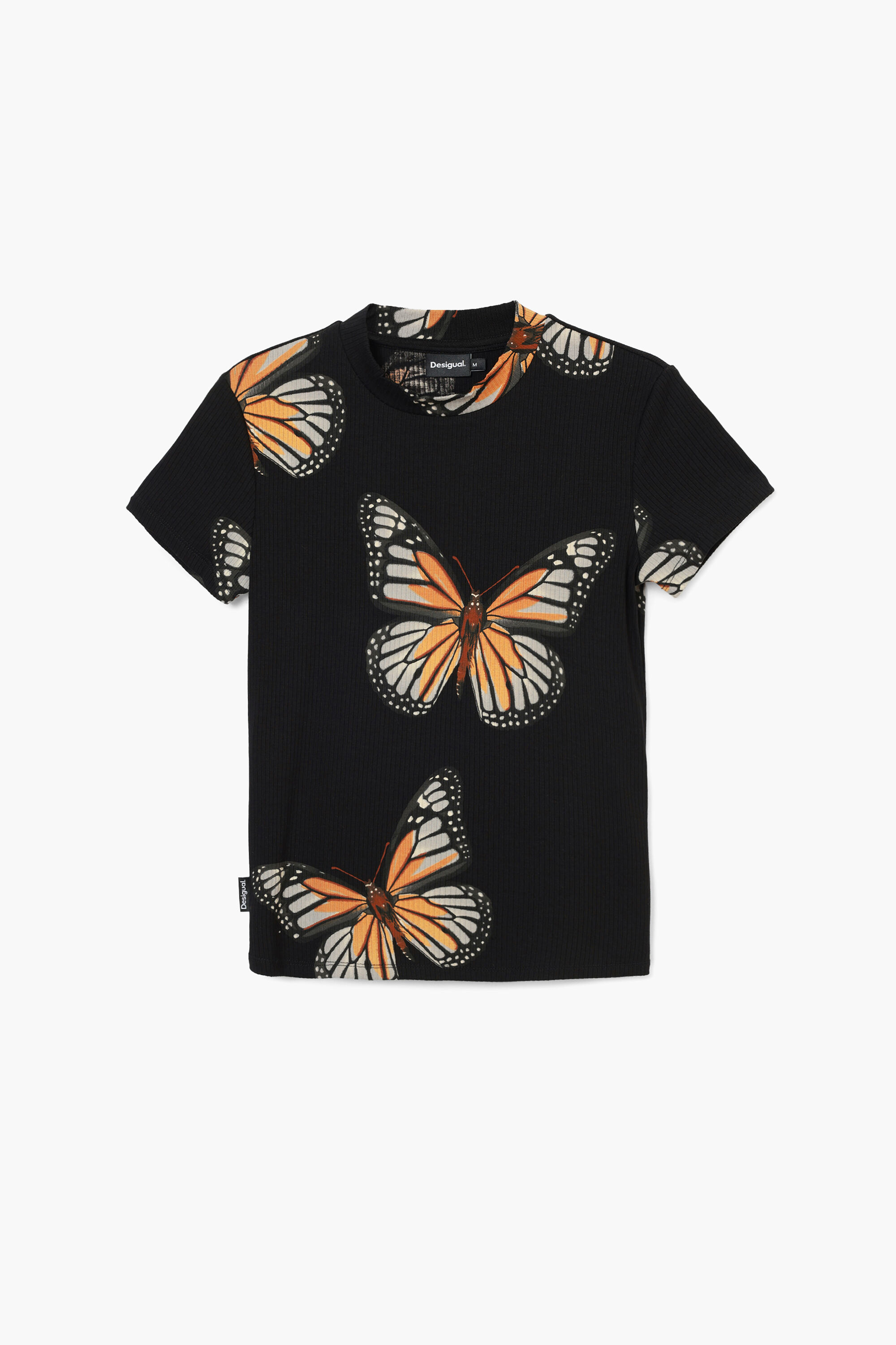 Camiseta de manga curta com borboletas