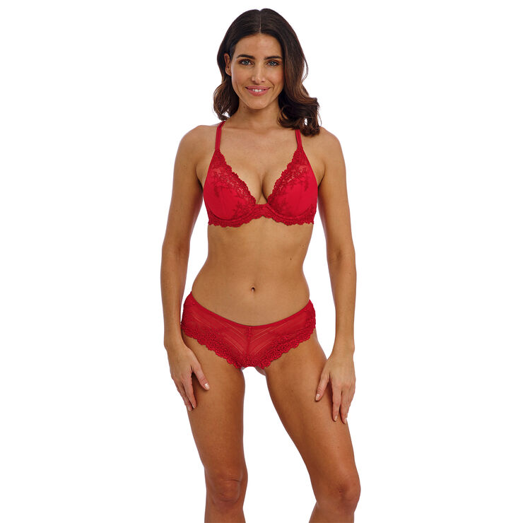 Wacoal EMBRACE LACE PLUNGE UNDERWIRE BRA Equestrian red