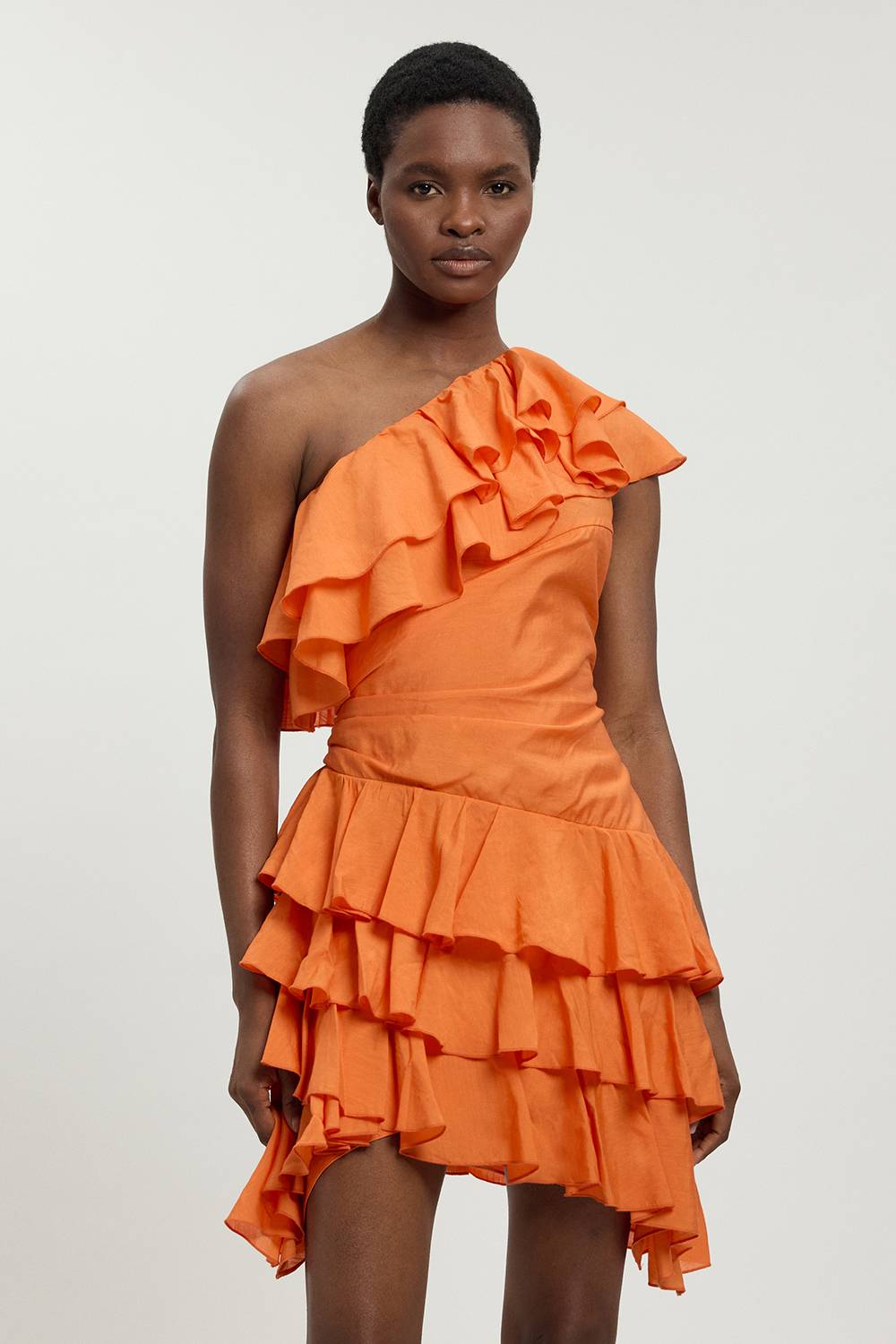 KarenMillen Robe Midi Drapée À Volants Spectaculaires