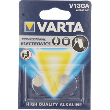 Varta Knoopcel batterij V13GA alkaline 1,5V 2 stuks