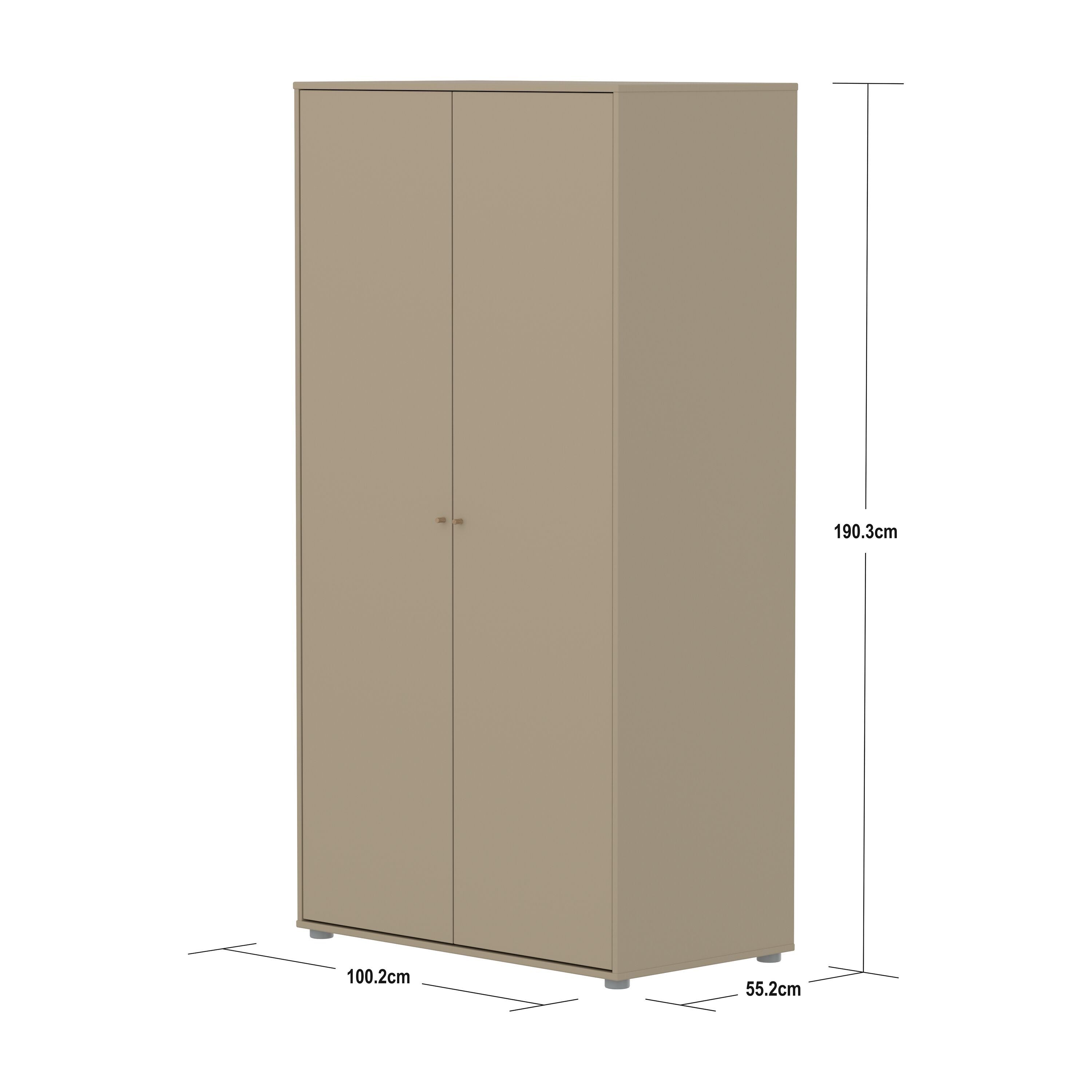 SAGA Schrank oat,oak knobs/pla.Füsse - Oat / B: 100.0 cm x T: 55.0 cm x H: 190.0 cm
