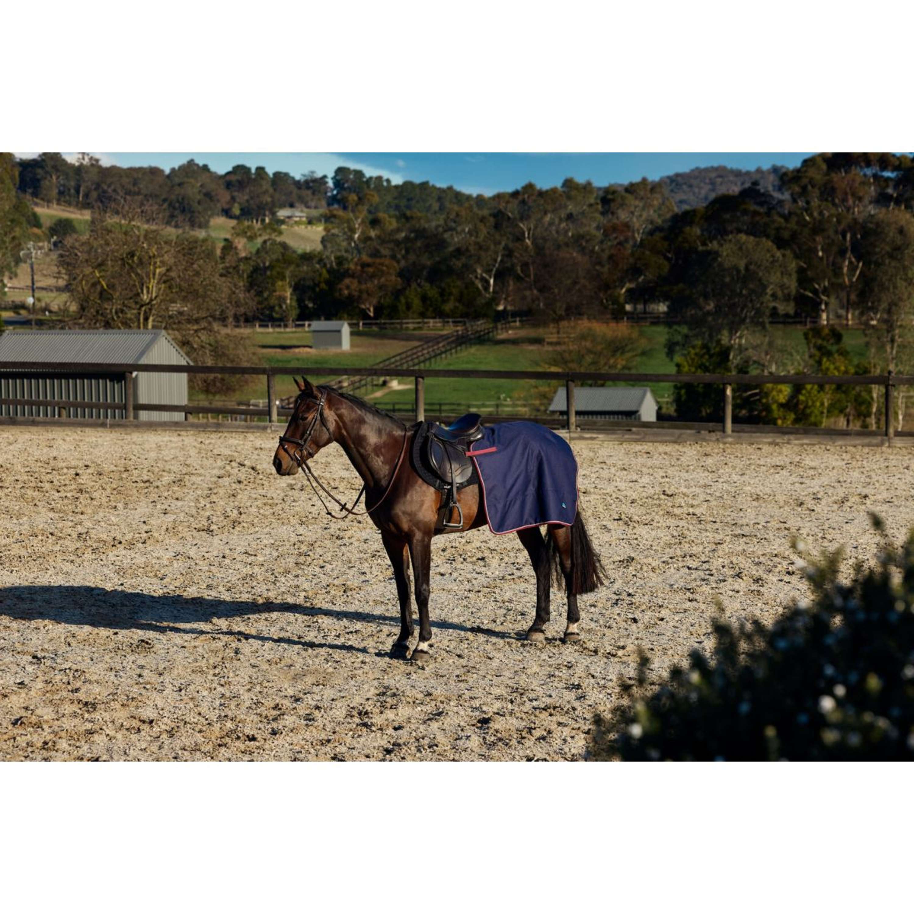 WeatherBeeta Uitrijdeken Essential Fleece Lined Quarter Sheet Navy/Bur