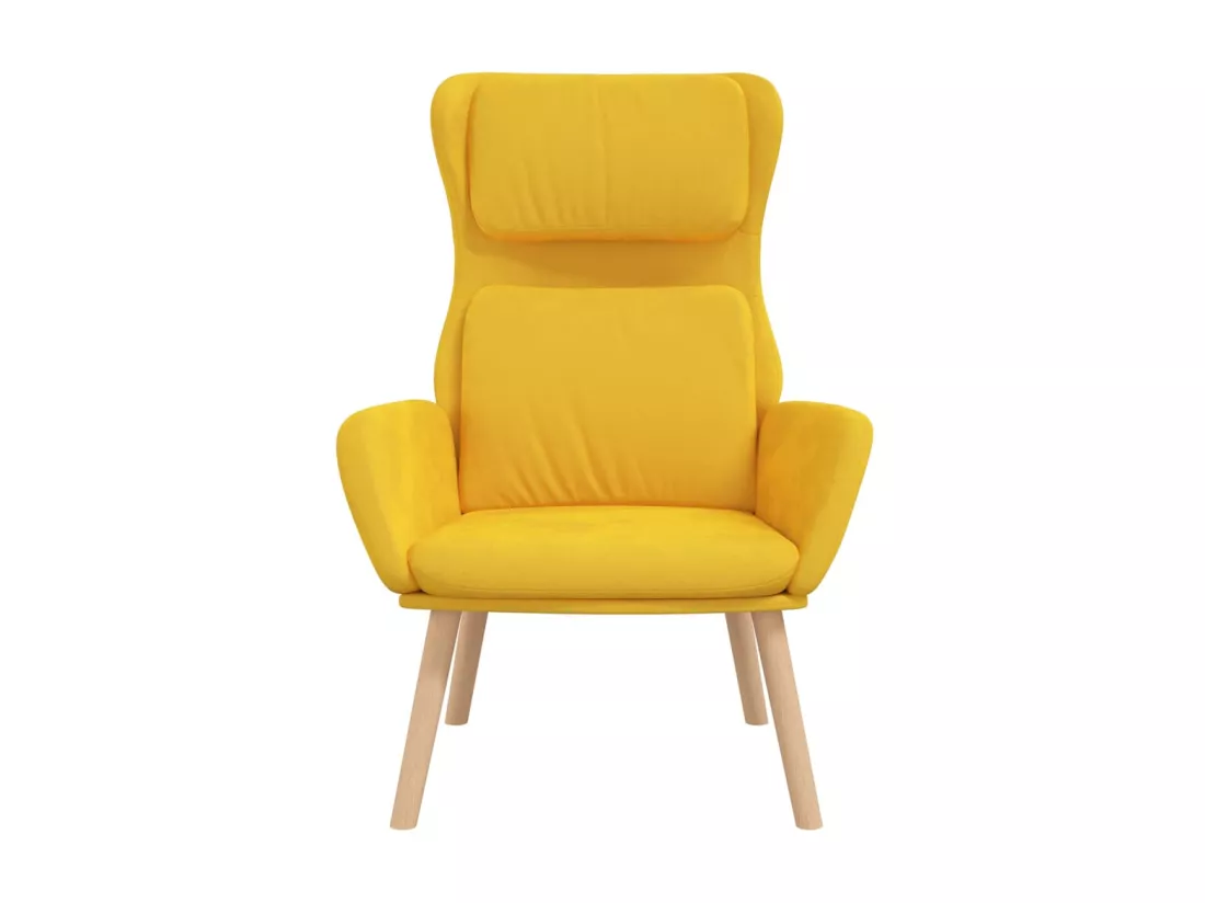 Chaise de relaxation Jaune moutarde Velours