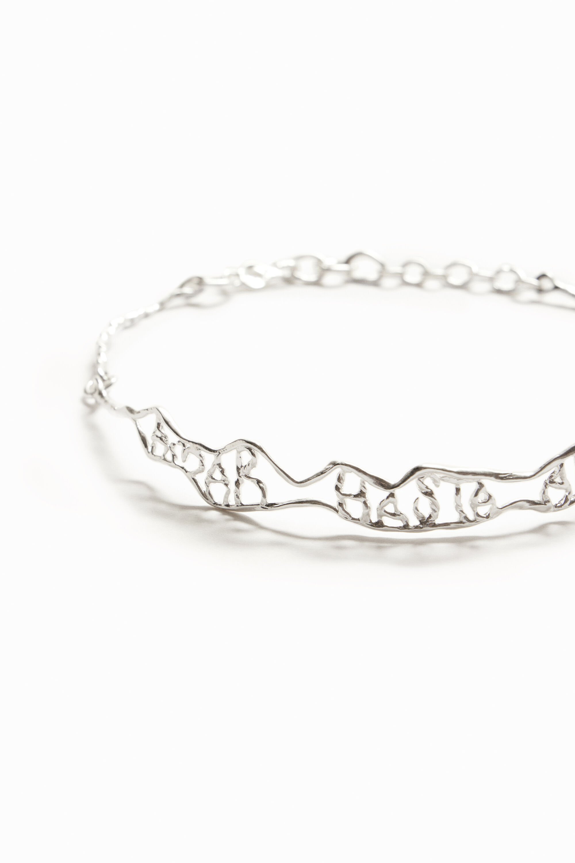 Choker fin message plaqué argent Zalio