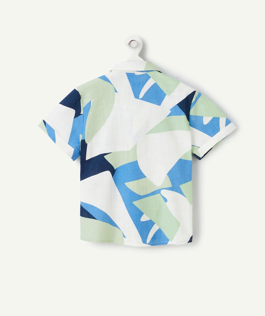 chemise manches courtes garçon en coton biologique thème hawaï