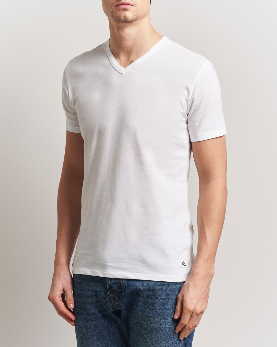 Calvin Klein 3-Pack Cotton Stretch V-Neck T-Shirt White