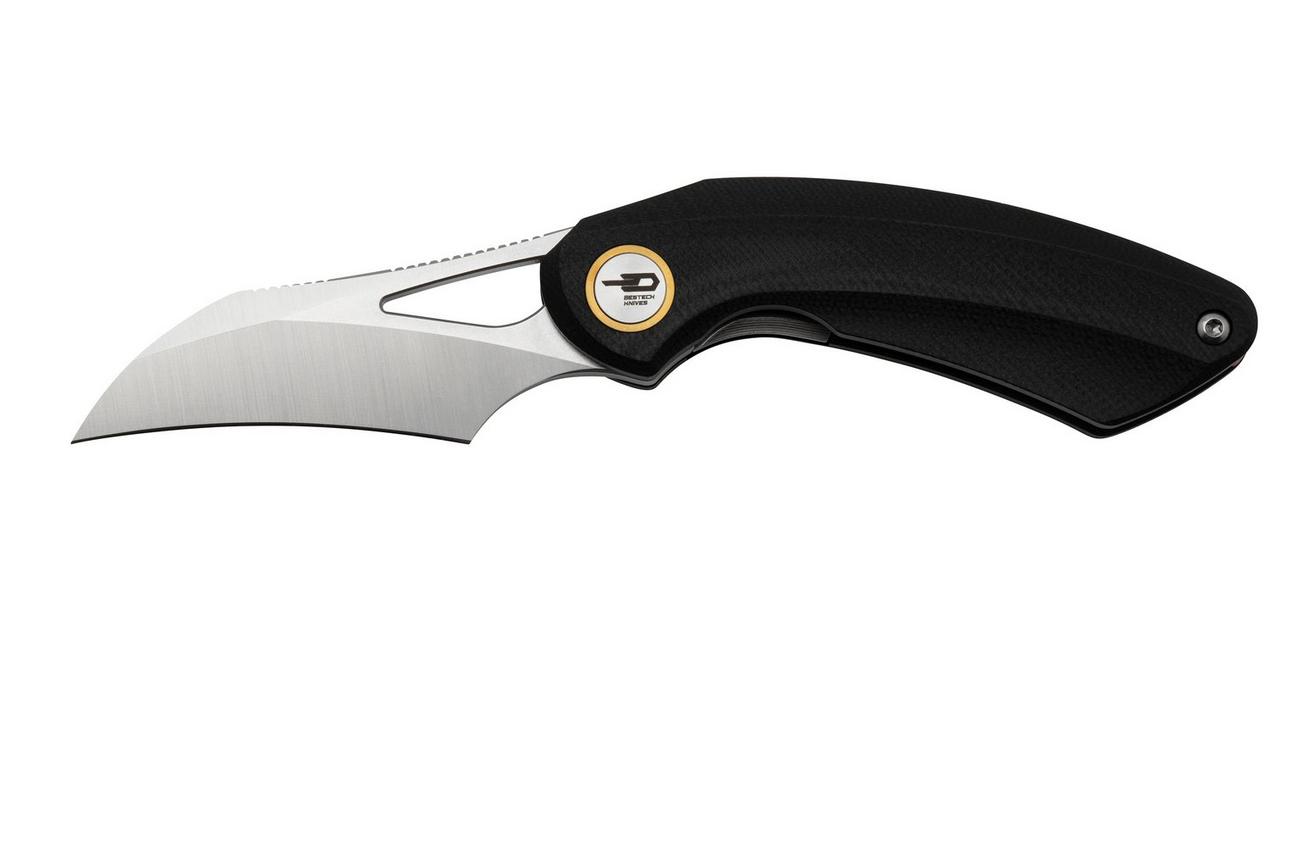 Bestech Bihai Stonewashed Satin, Black G10 BG53A-1 zakmes, Ostap Hel design