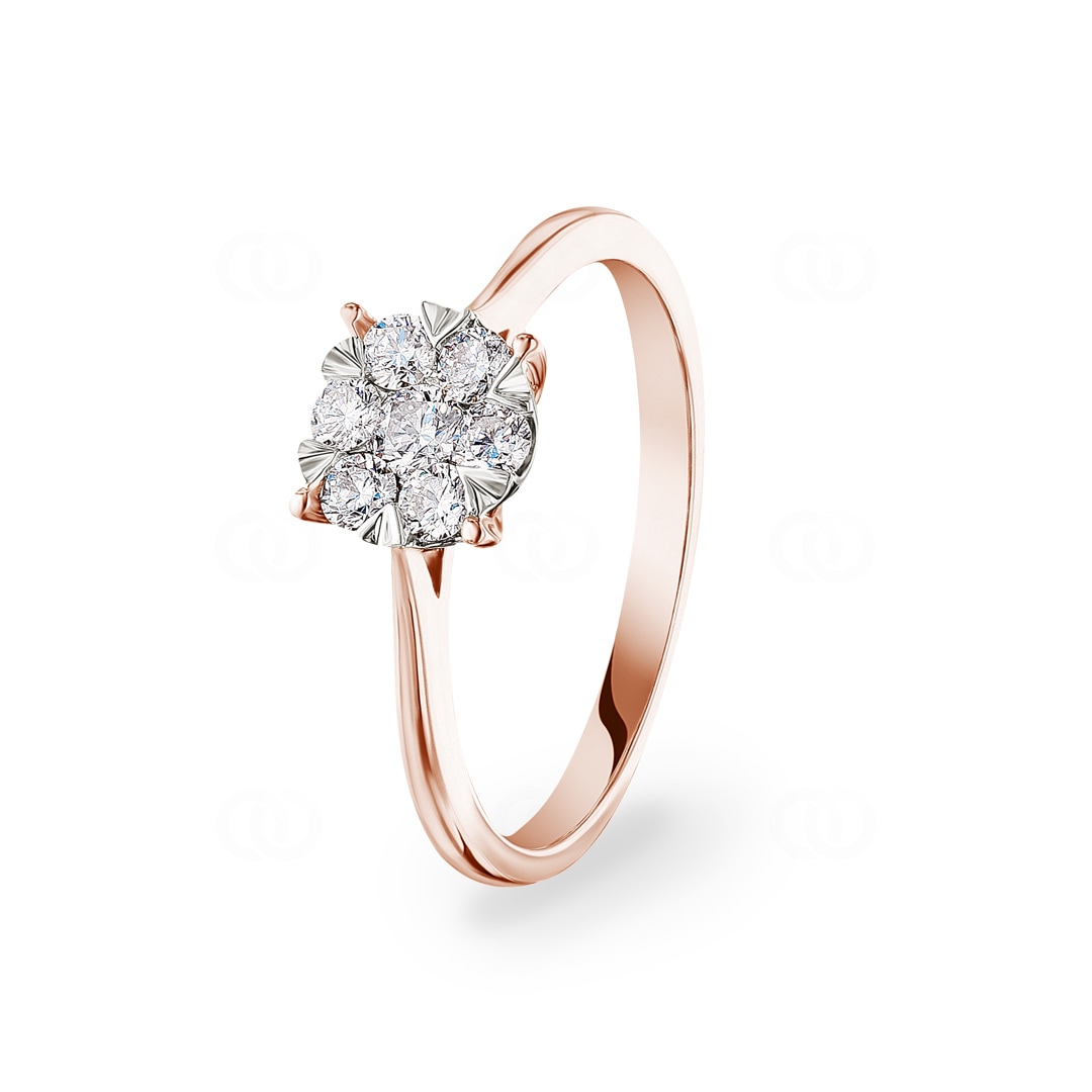 Verlobungsring 750/18 K Roségold mit Diamanten 0.34 ct H/si